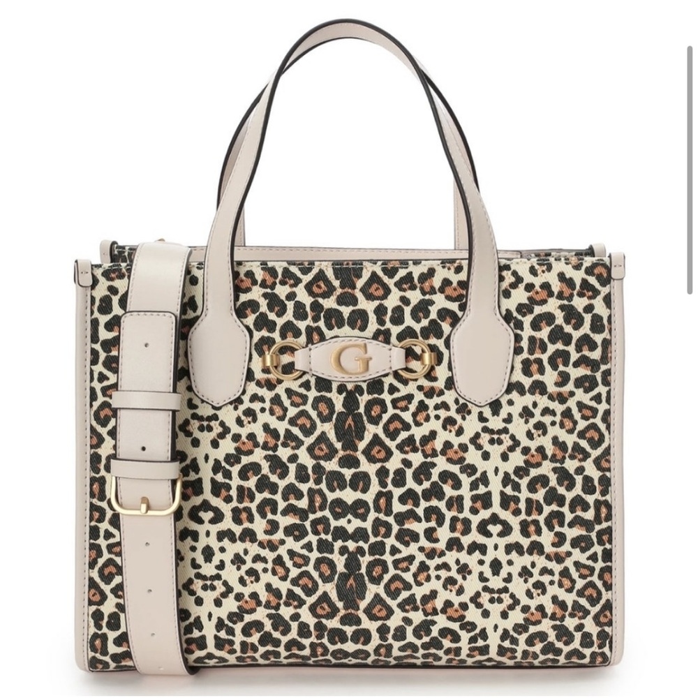 Guess izzy tote bag leopard print